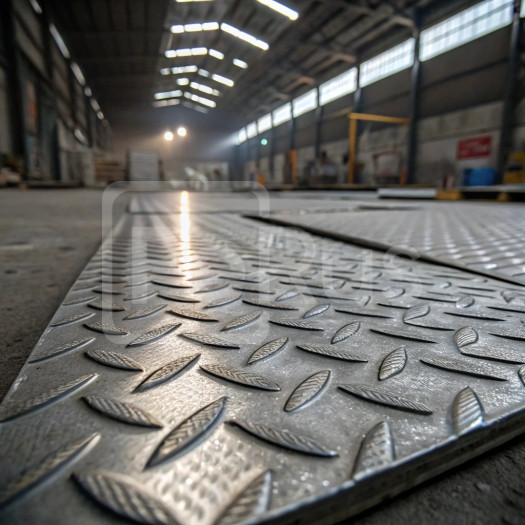 Лист стальной оцинкованный рифленый ромб 3 мм Ст3сп5 ГОСТ 8568-77 г/к